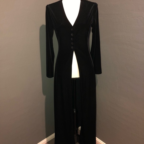Biscotti Jackets & Blazers - 🖤Vtg 90s Black velour open front maxi cardigan 🖤